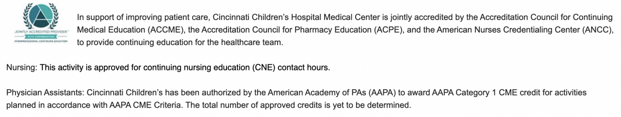 Accreditation Statements